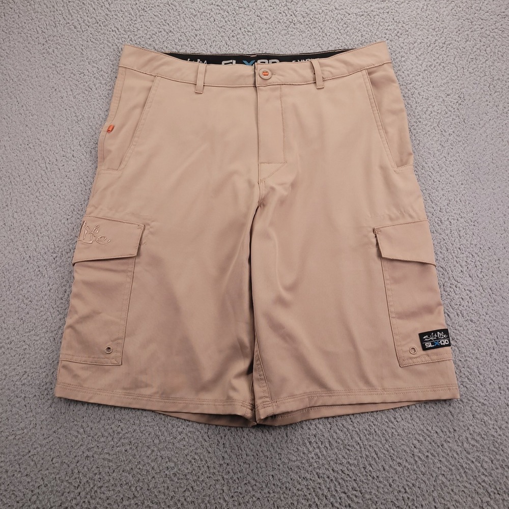 SALT LIFE Shorts Mens Size 34 Taupe La Vida Hybrid SLX-QD Vapor Stretch 11" NEW